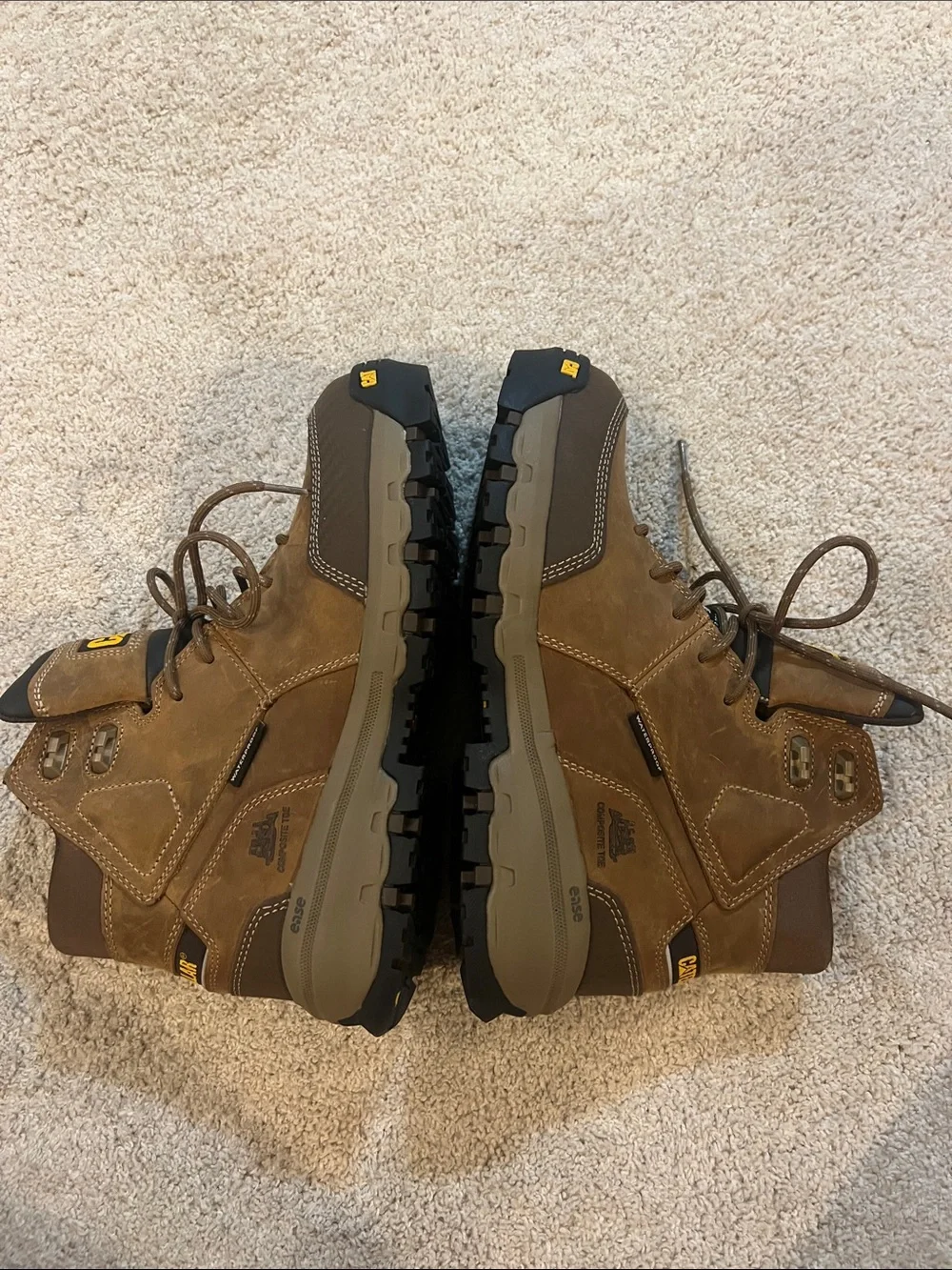 Brown Lace-Up Work Boots